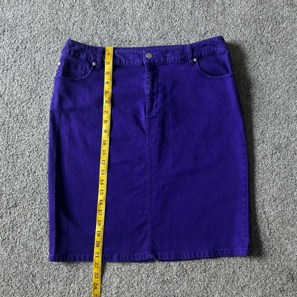 Chico’s Denim Skirt Size S (1,5) pencil Workwear Classic Purple Casual - Picture 2 of 11